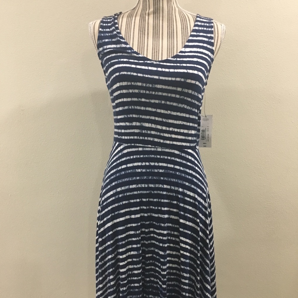 a.n.a Dress American Navy Strip